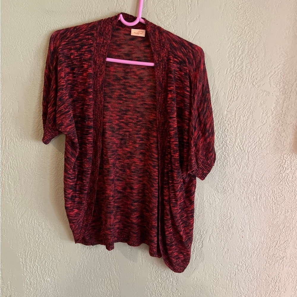 Northcrest Classic Red and Black Knit Cardigan